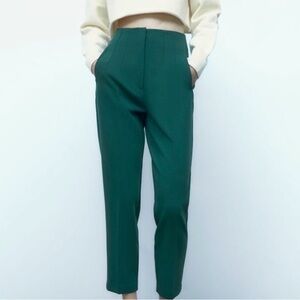 Zara Forest Green High Waisted Pants
